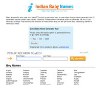 Tablet Screenshot of indian-name-generator.com